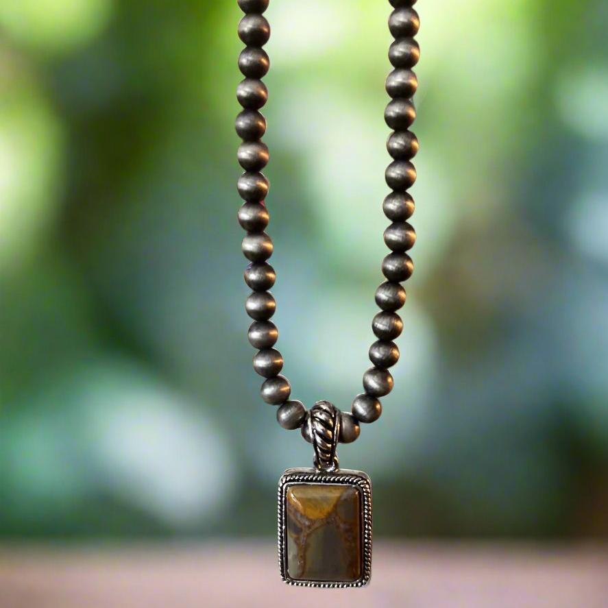 Navajo Pearl with Square Pendant