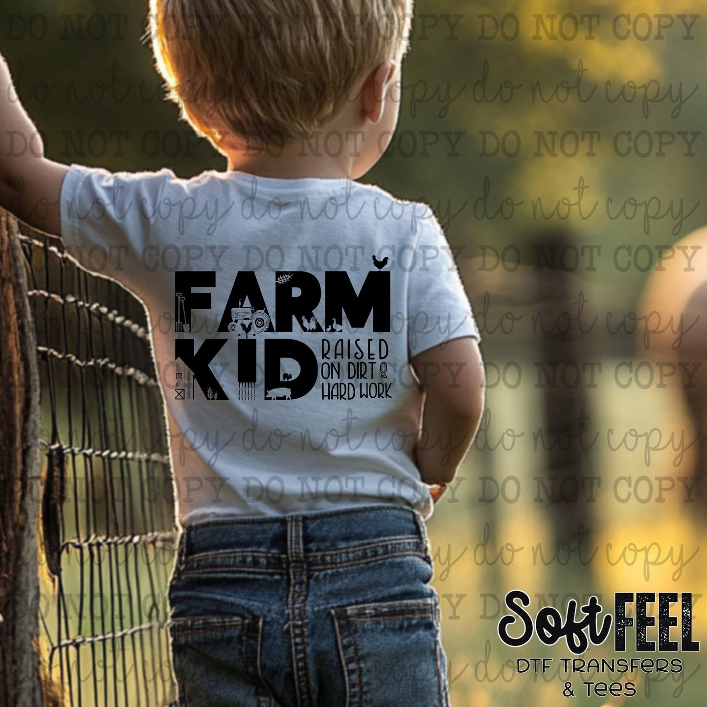 Farm Kid - youth country western - Direct To Film Transfer / DTF - Heat Press Clothing Transfer