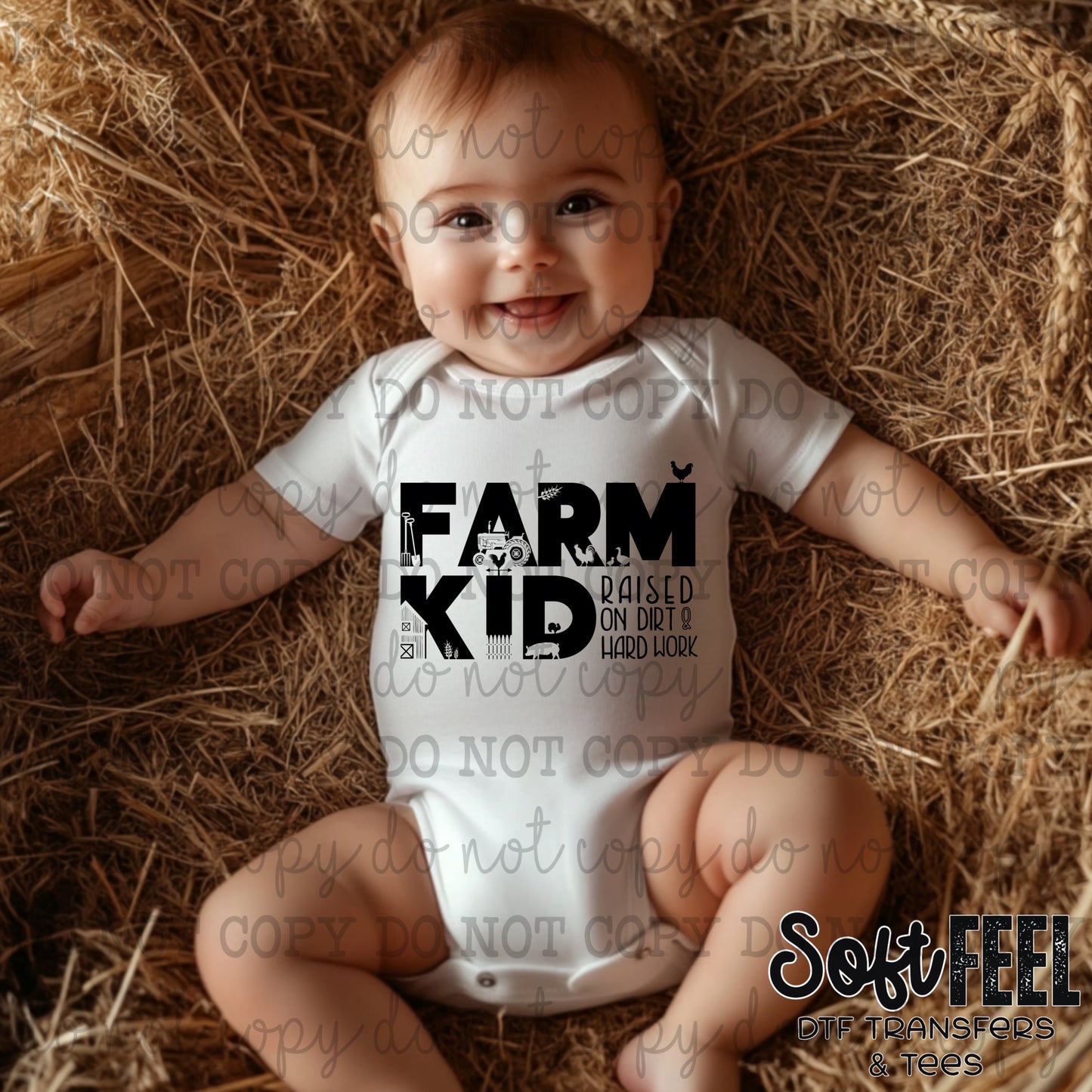 Farm Kid - youth country western - Direct To Film Transfer / DTF - Heat Press Clothing Transfer