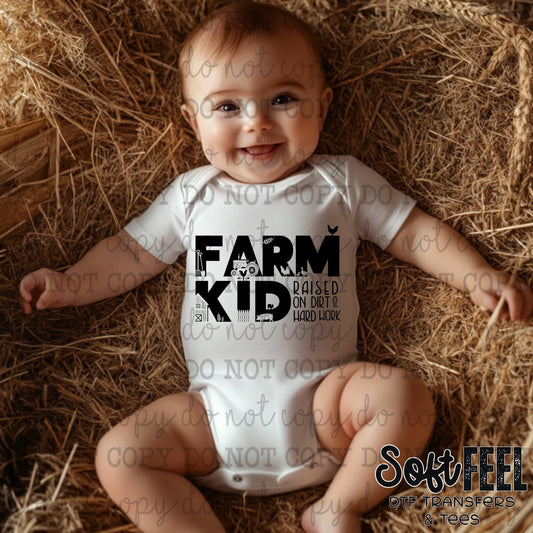 Farm Kid - youth country western - Direct To Film Transfer / DTF - Heat Press Clothing Transfer