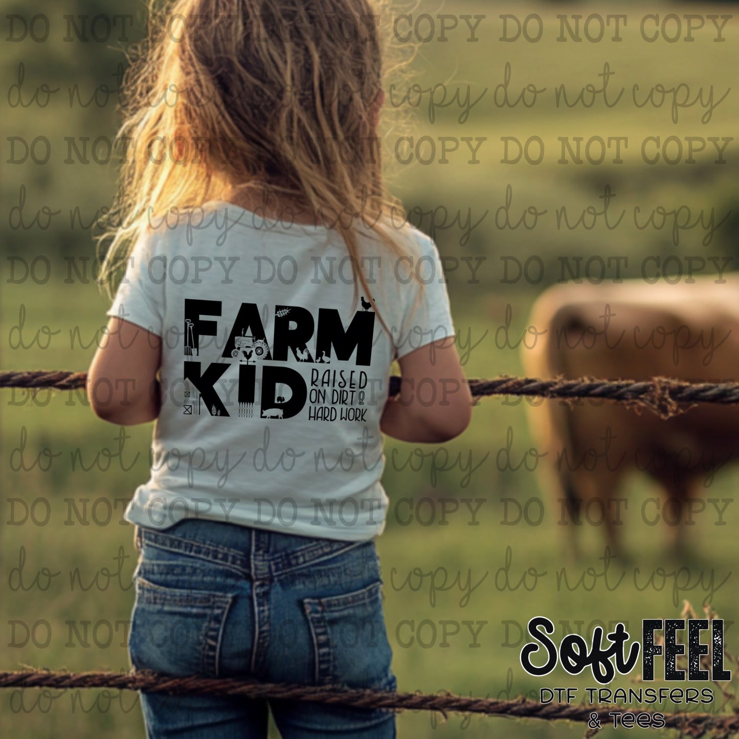 Farm Kid - youth country western - Direct To Film Transfer / DTF - Heat Press Clothing Transfer