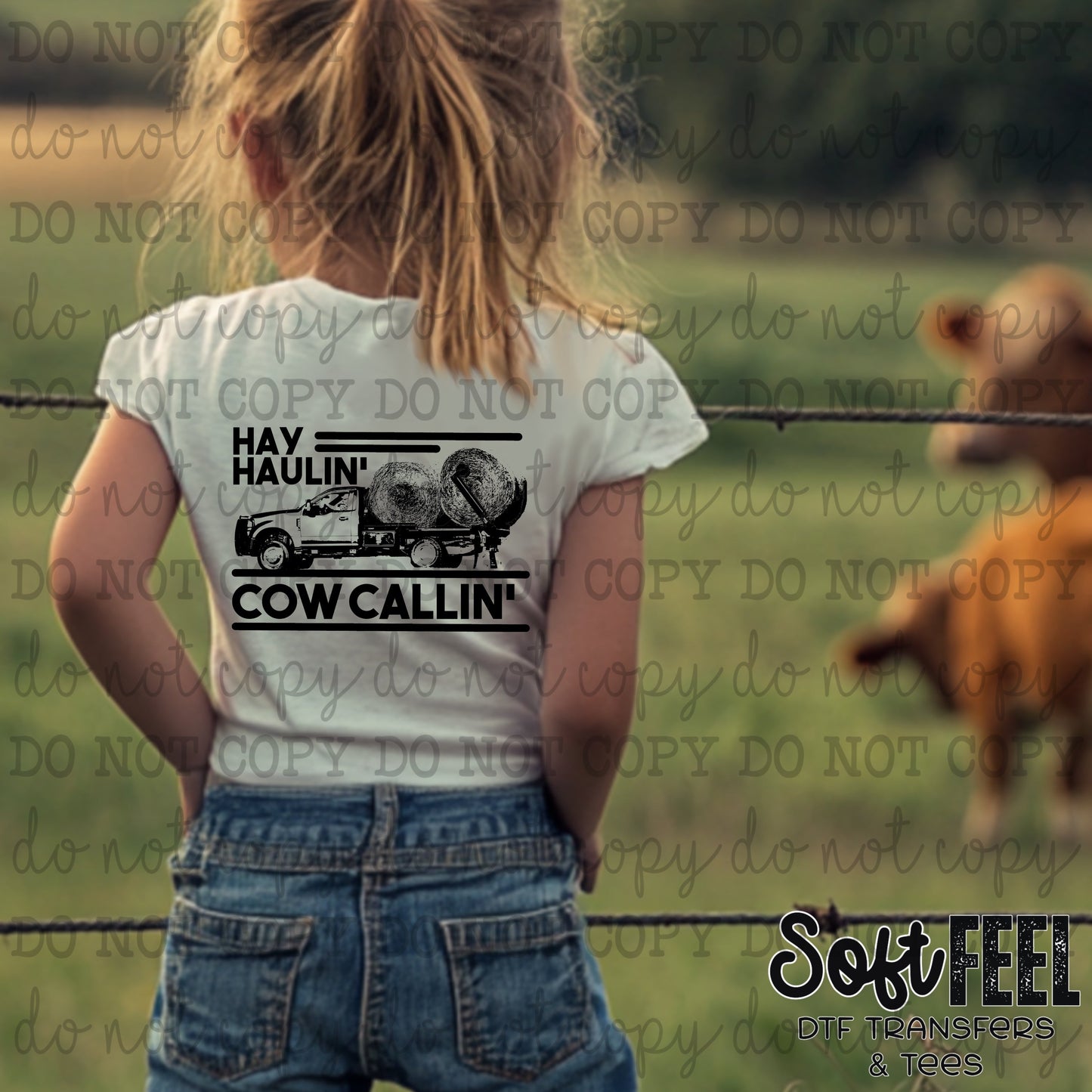 Hay Haulin' Cow Callin' - youth country western - Direct To Film Transfer / DTF - Heat Press Clothing Transfer