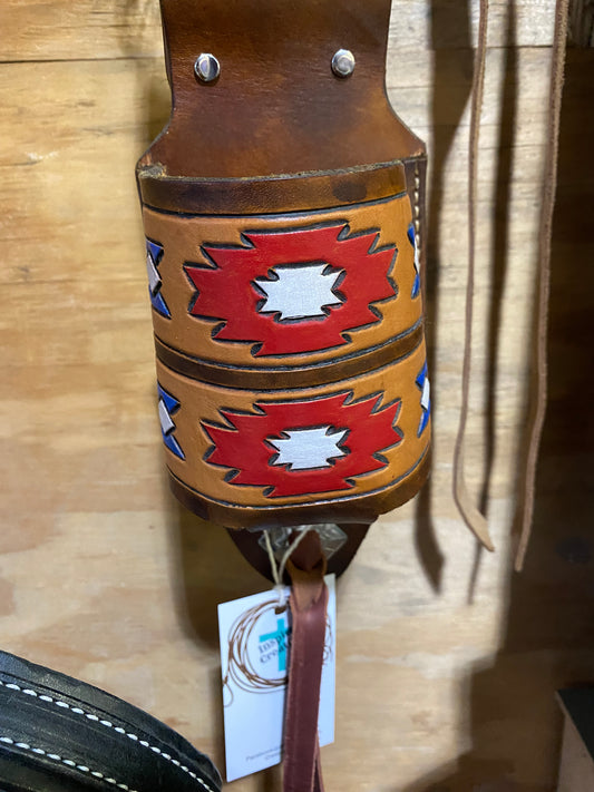 Leather Hand Painted Beverage Holder