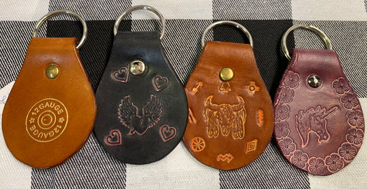 Leather Stamped Key Fob