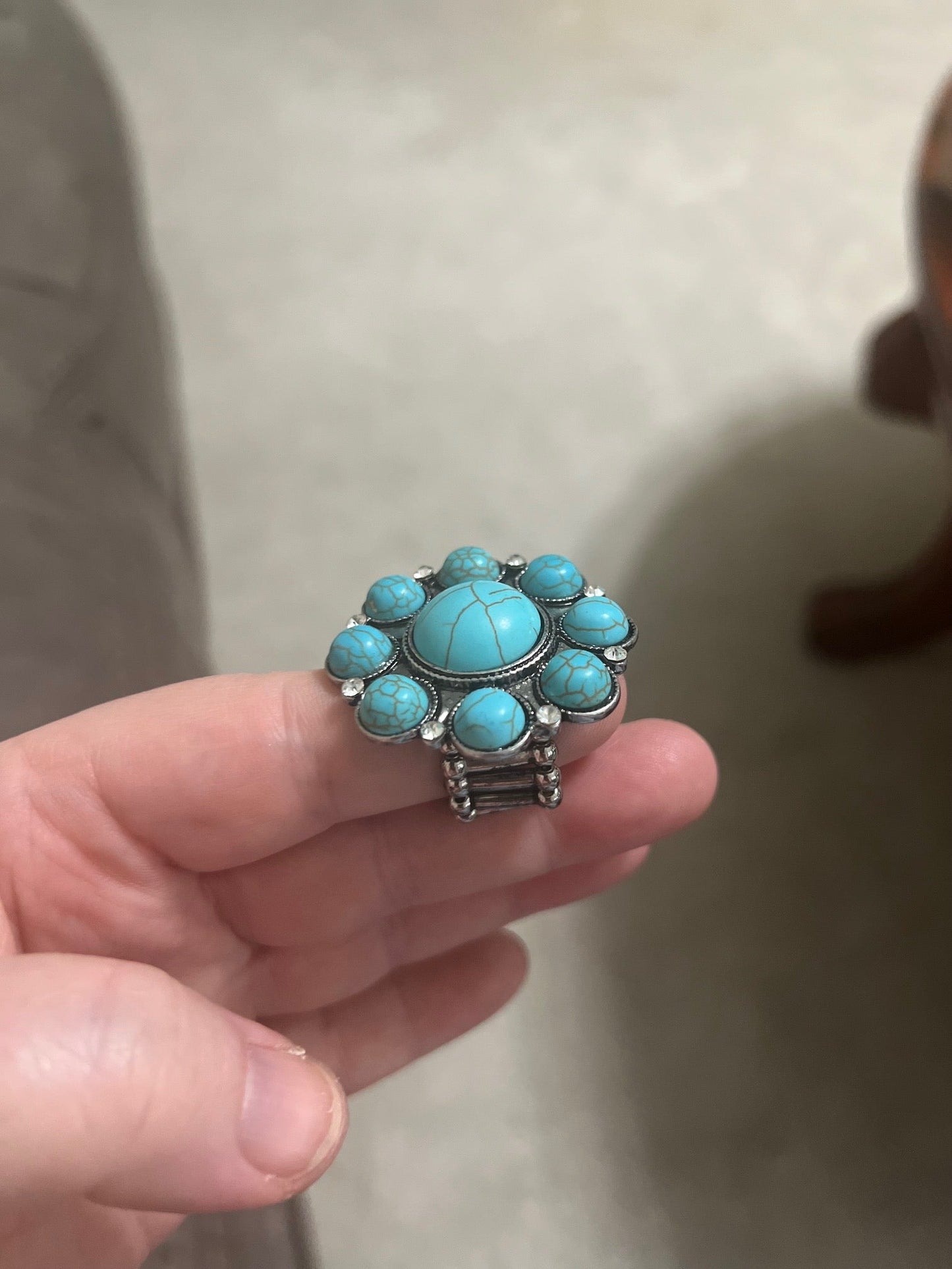 Faux Natural Stone Adjustable Rings