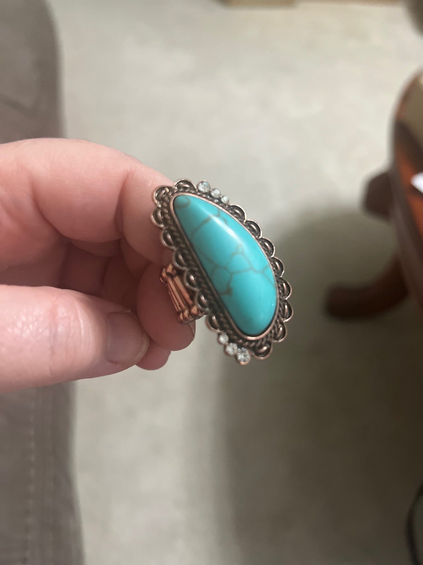 Faux Natural Stone Adjustable Rings