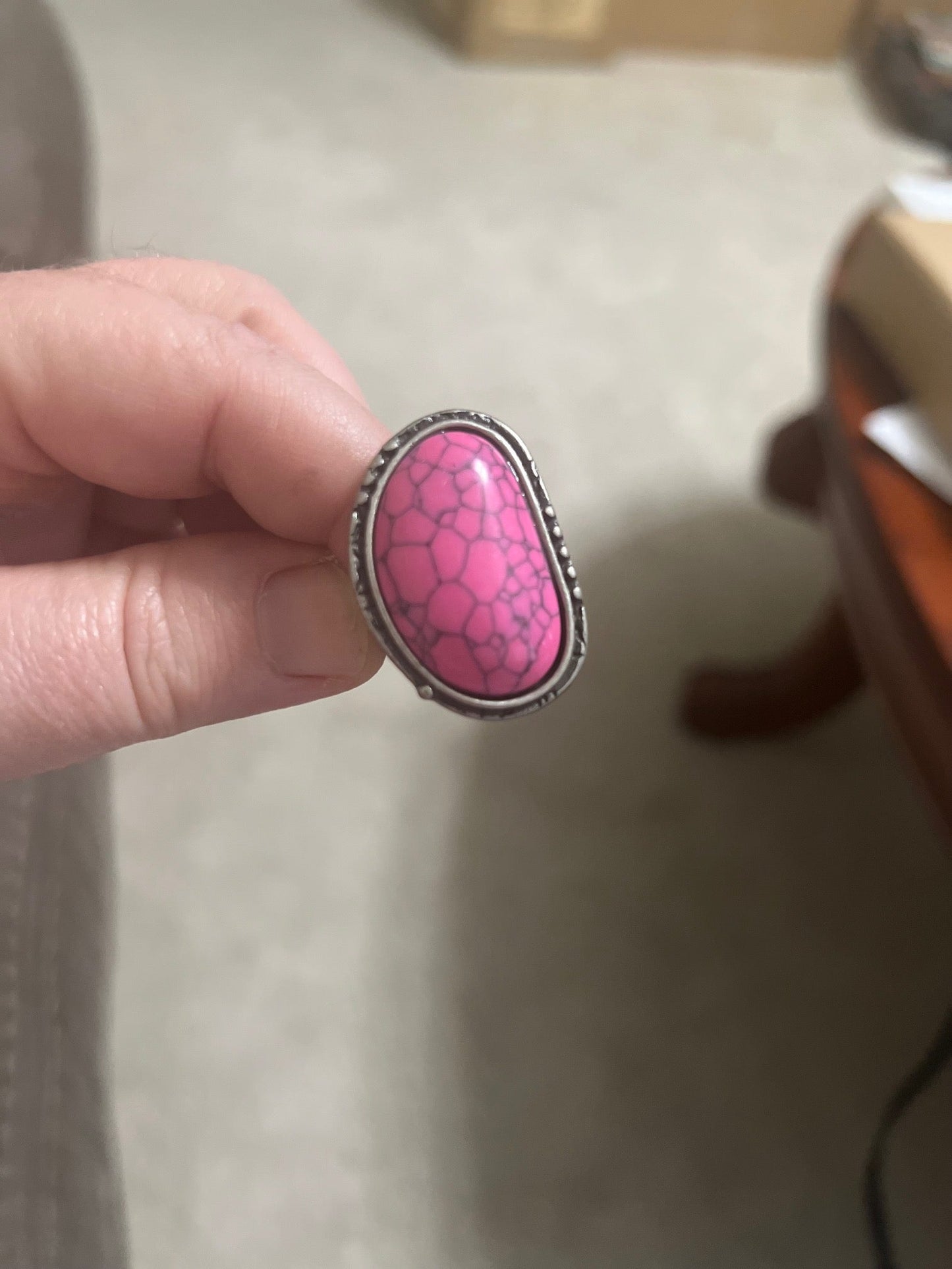 Faux Natural Stone Adjustable Rings