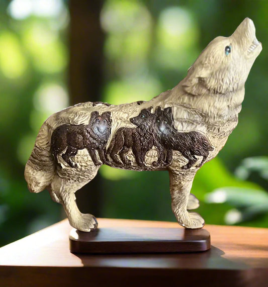 Spirit Wolf Statue 6.5 Inch - Multi