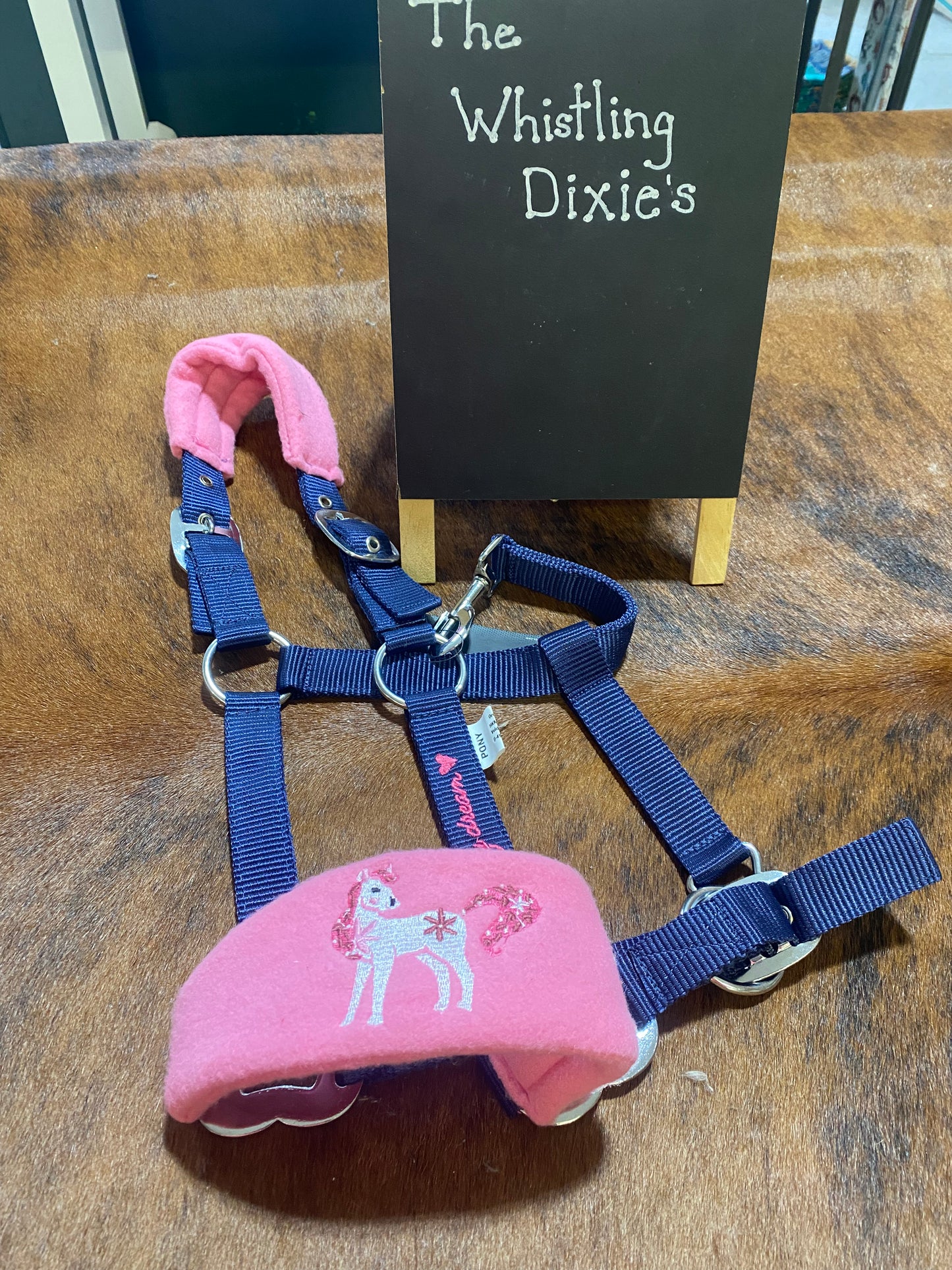 Pink and Blue Unicorn Pony Halter