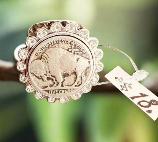 Sandra Ling Design - Sparkle Buffalo Coin Cuff Ring