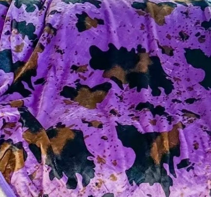 Purple Multi cow Moo Super soft oversized throw Blanket