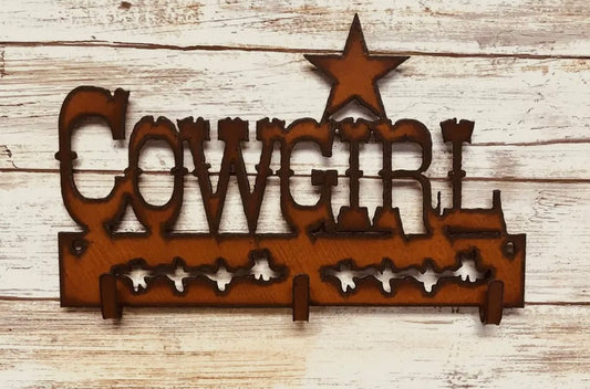 Cowgirl With Star Triple Key Hook