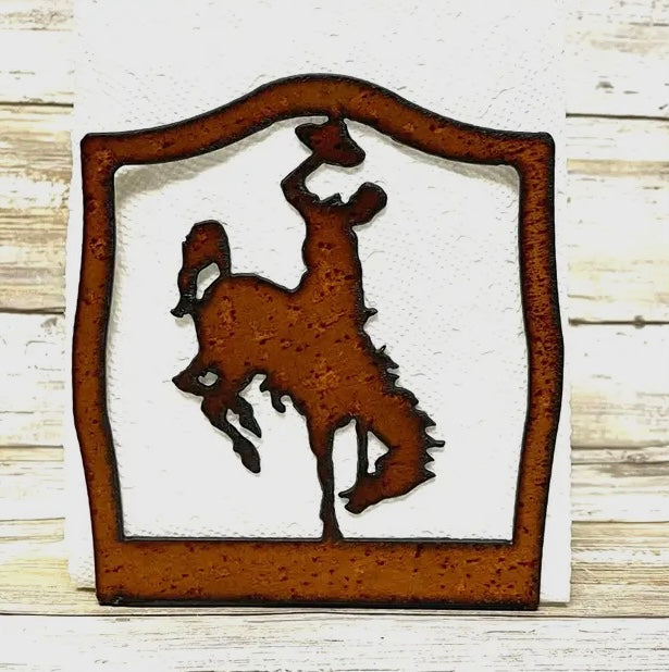 Running Horse or Wyoming Bronc Rider napkin Holders