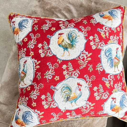 Farmhouse Rooster Home Decor 18" inch Pillow