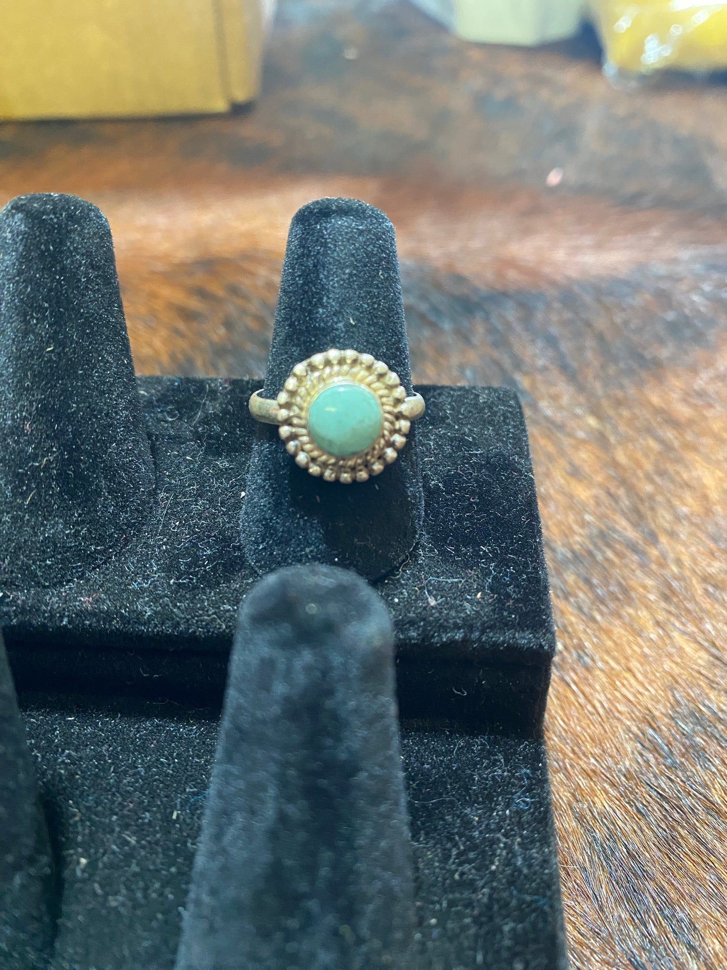 Genuine Turquoise on 925 Sterling Silver Adjustable Ring