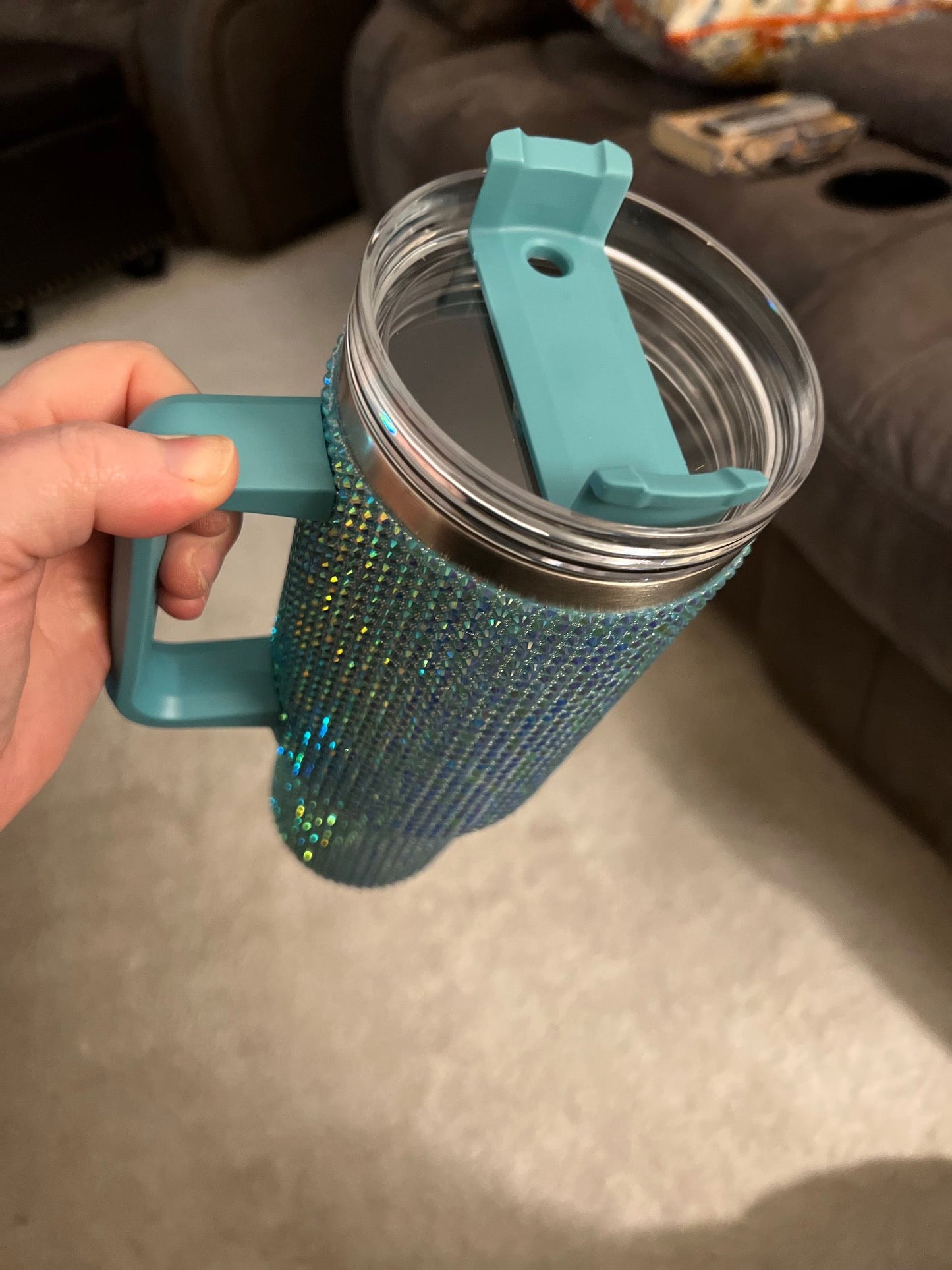 Turquoise 40oz Crystal Bling Tumbler