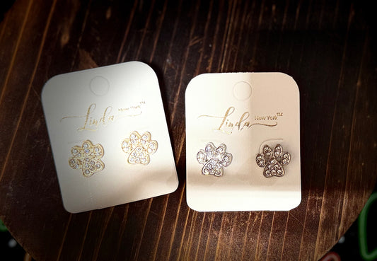 Paw Print Post Earrings
