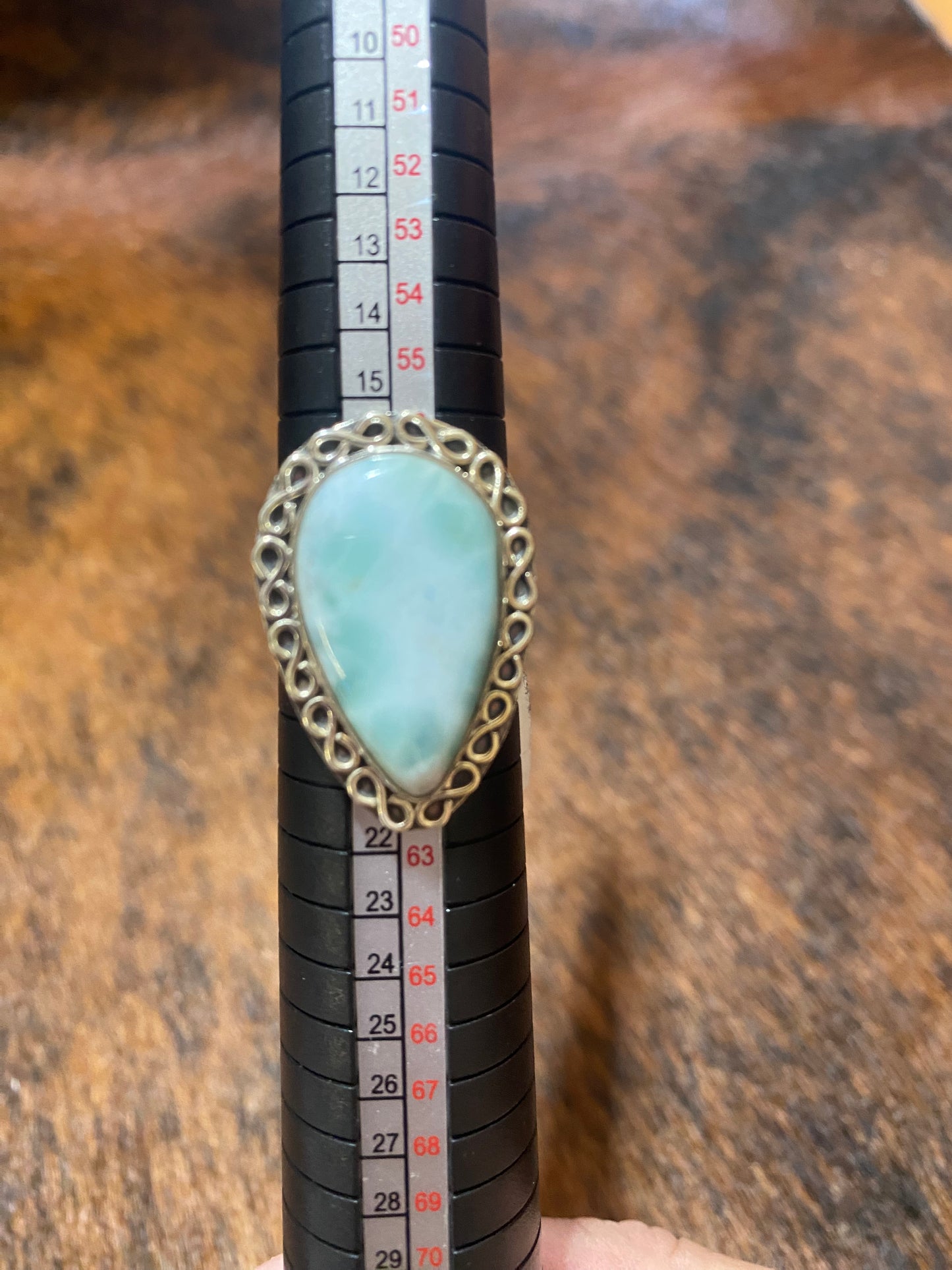 Genuine Larmar Turquoise 925 Silver Teardrop Ring