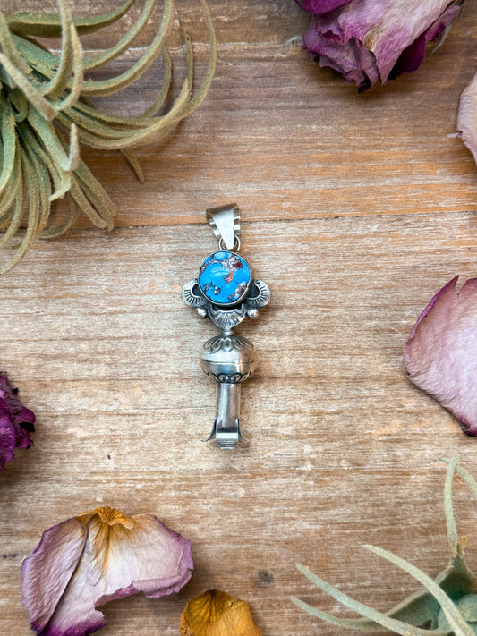 Sterling Silver Golden Hill Turquoise Blossom Pendant