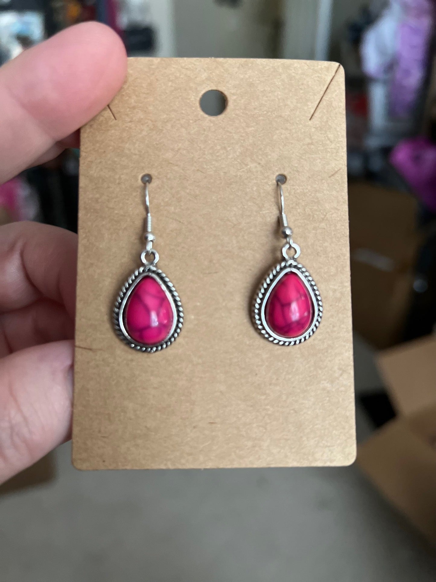 Teardrop Dangle Earrings - Multi Colors