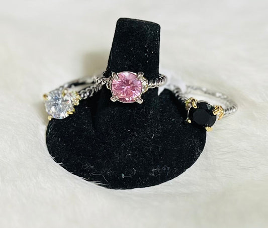 Sterling Silver Rope Fashion Rings - Multi