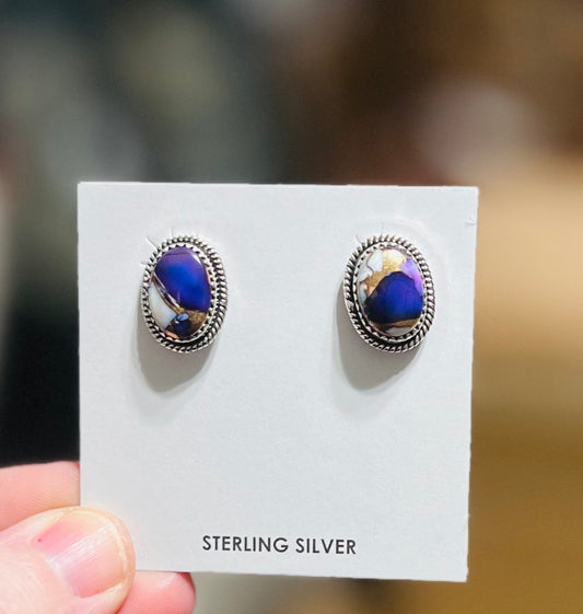 HADA Collection - Sterling Silver Violet Dahlia Earring Post Backs