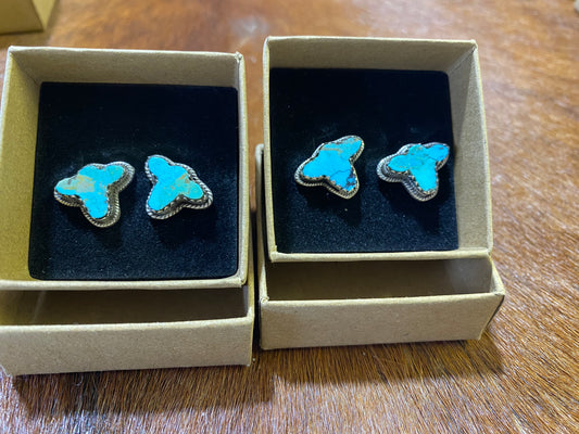 Kingman Turquoise .925 Sterling Silver Stud Earrings