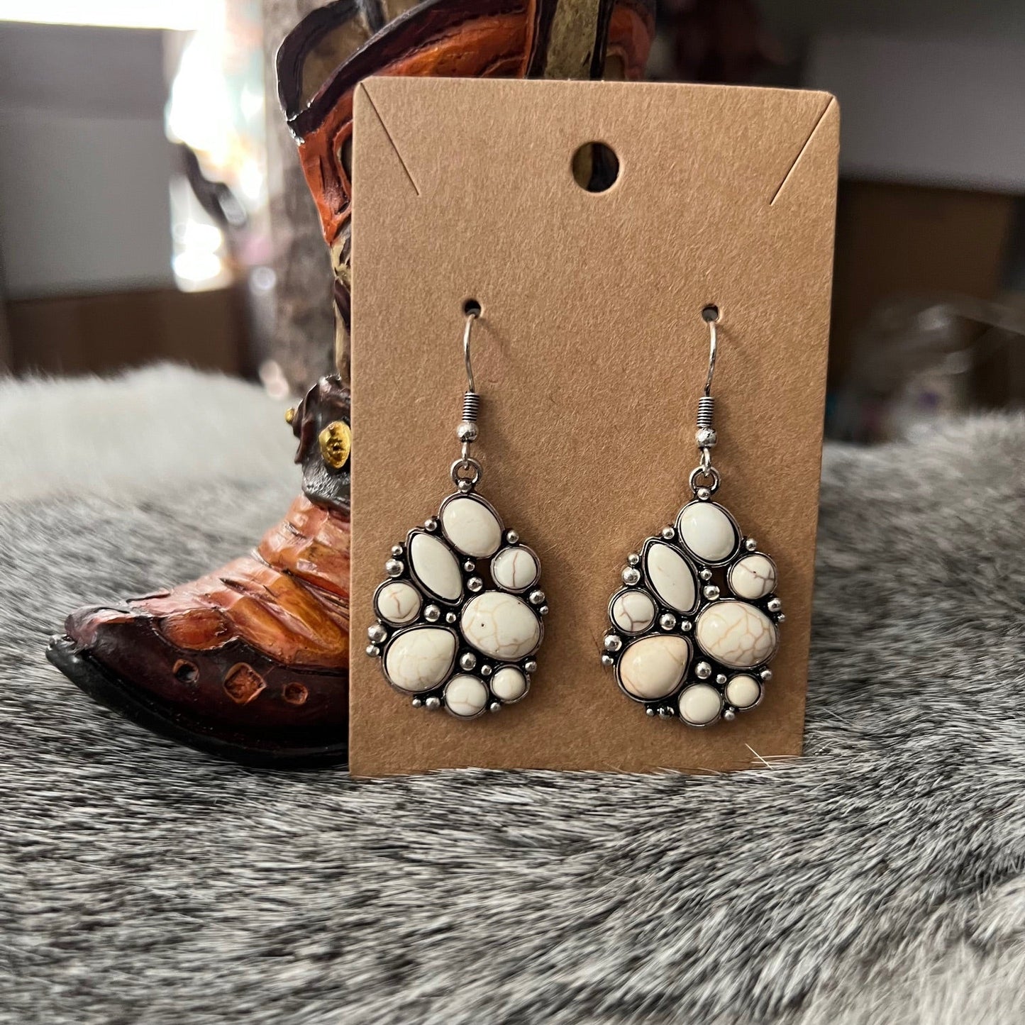 Fashion Turquoise Inspired Cluster Earrings