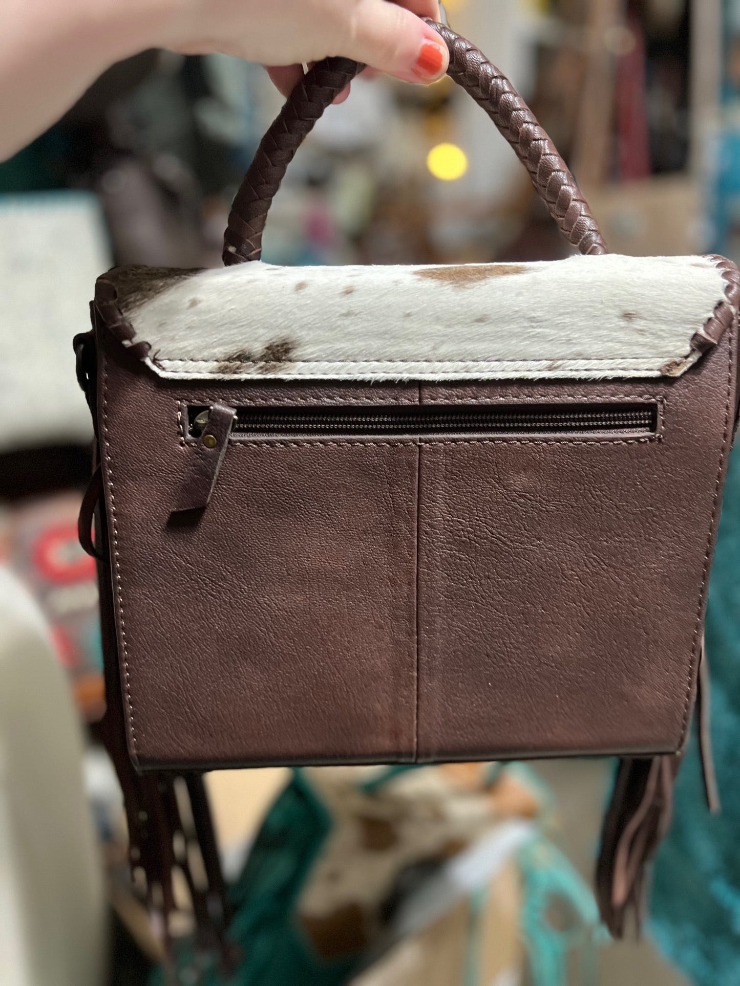 Cowhide Leather & Fringe Crossbody - Multi