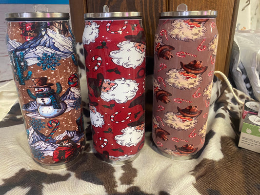 Pop Can Style Insulated and Spill Proof Christmas Tumblers