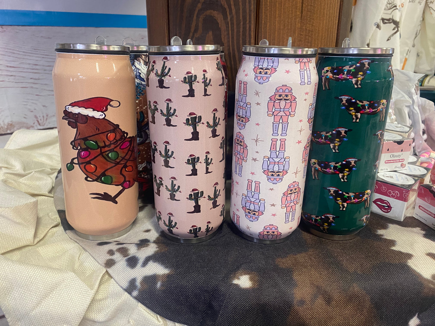 Pop Can Style Insulated and Spill Proof Christmas Tumblers