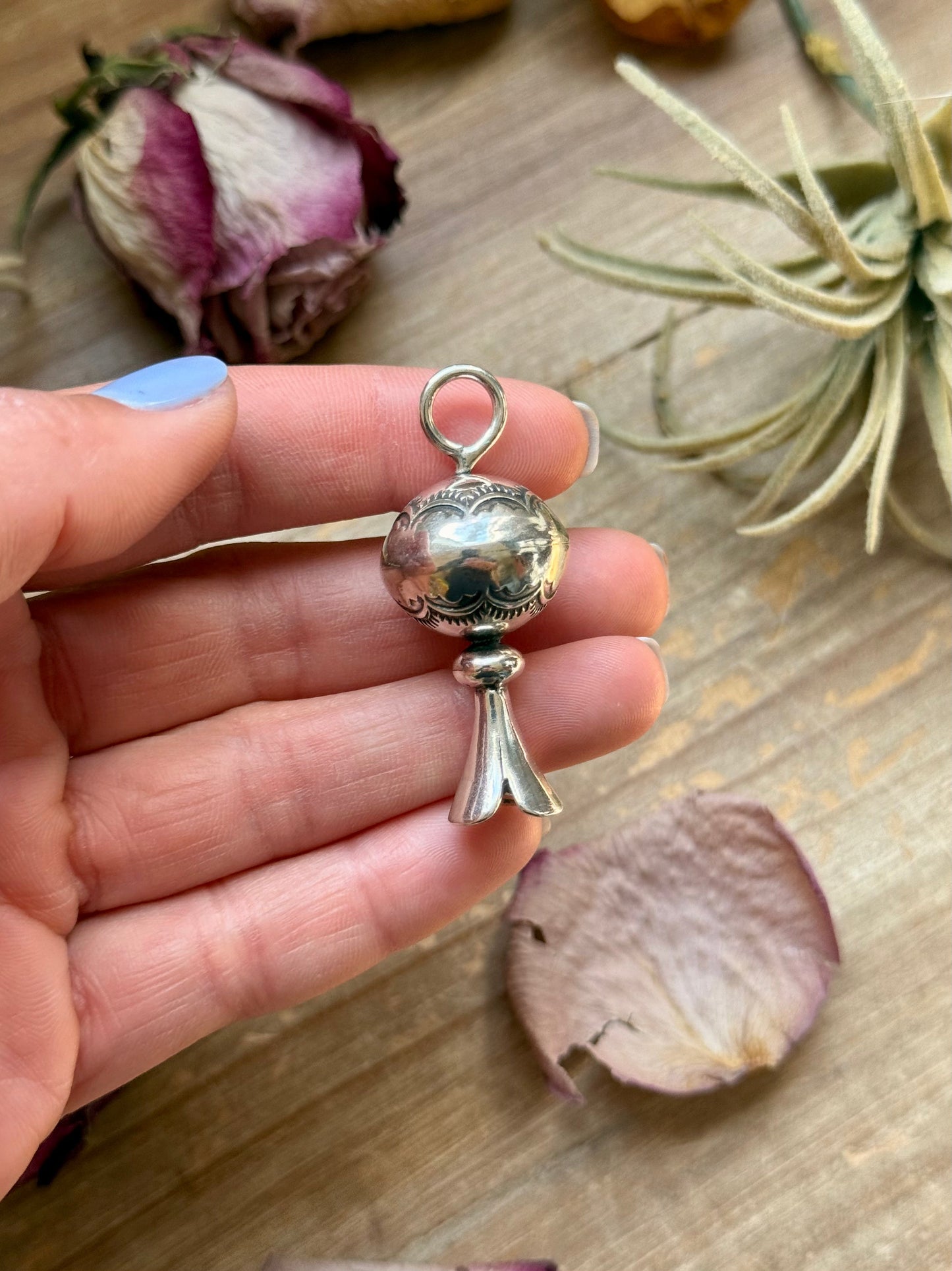 Sterling Silver Fancy Sun Ray Blossom Pendant – Hand Milled by Jason Ogg