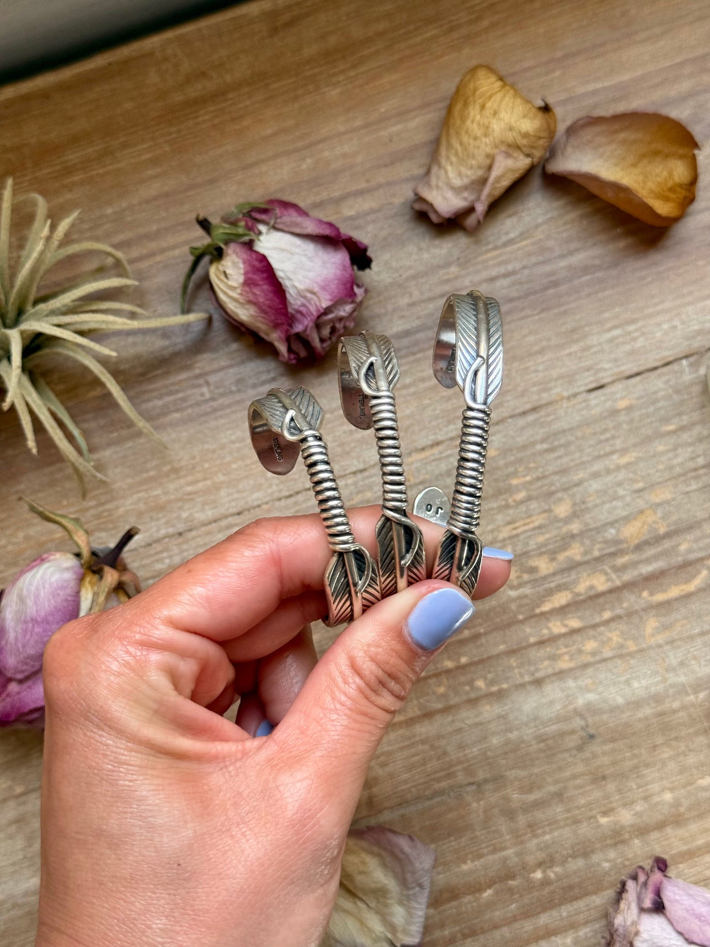 Sterling Silver Hudson Feather Cuff – Fits 6” Wrist – Handmade by Artist Jason Ogg