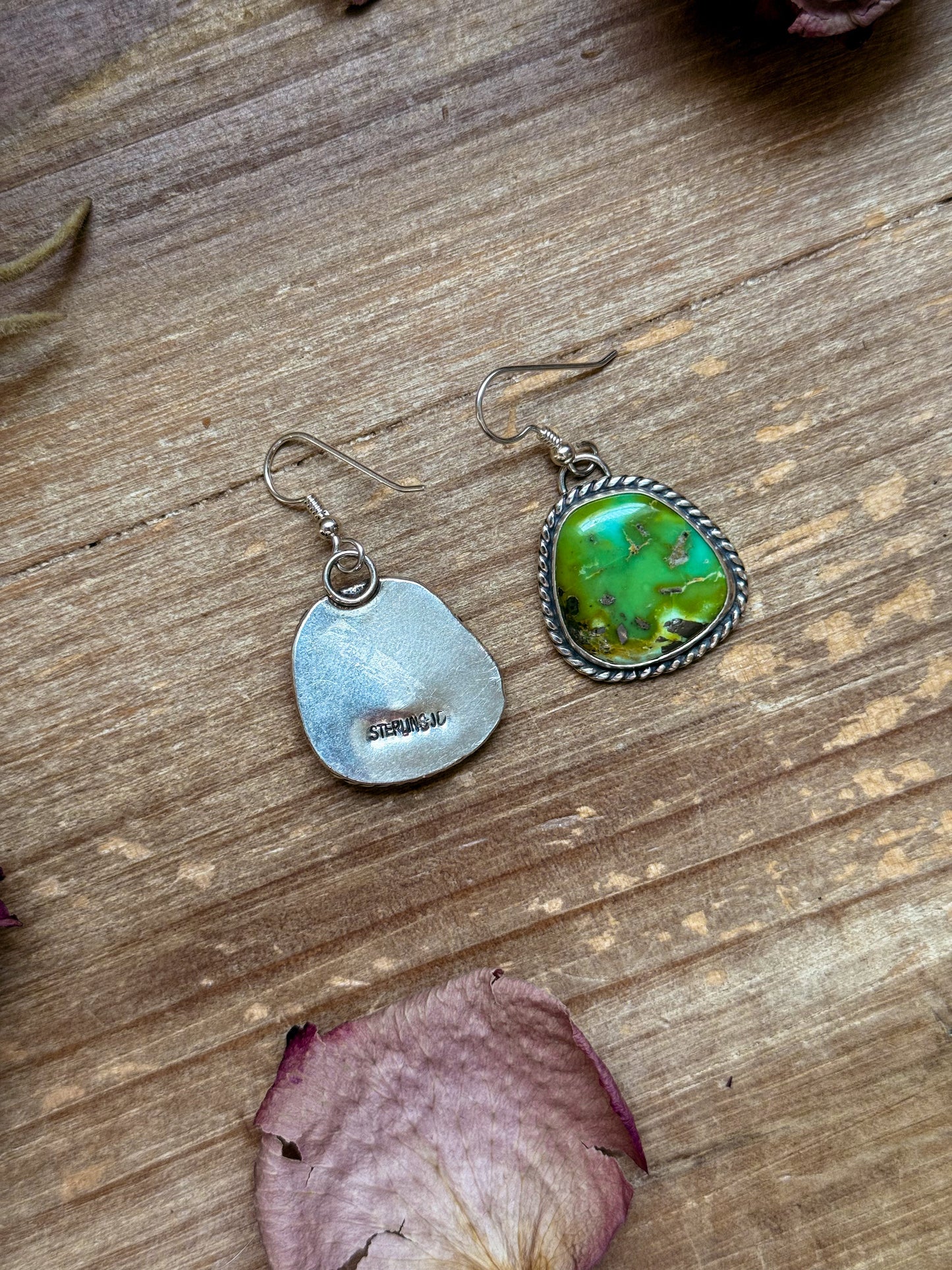 Sterling Silver Sonoran Turquoise Dangle Earrings – Handmade by Artist Jason Ogg