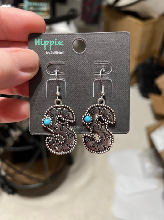 Silver Turquoise Letter / Initial Earrings