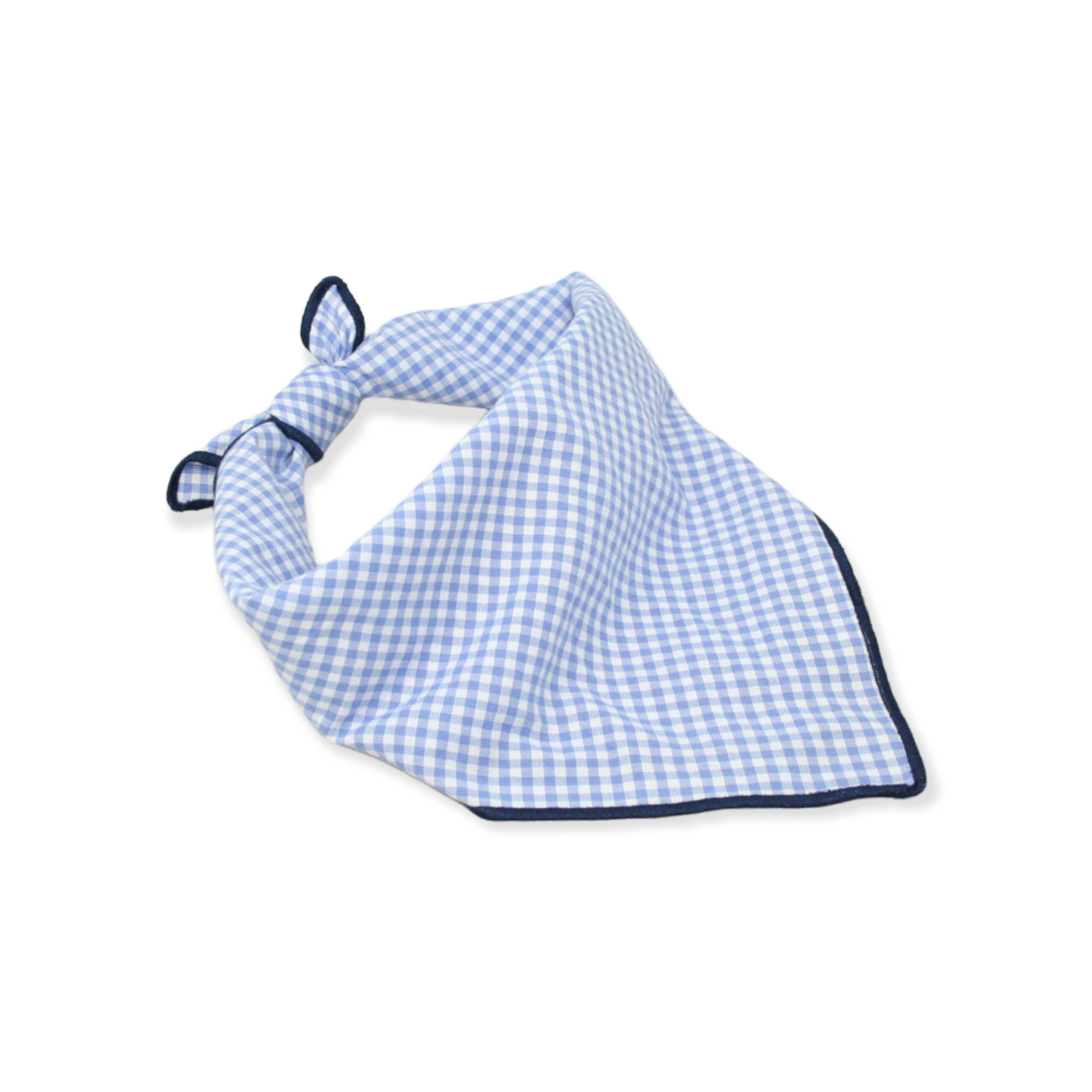 Light Blue Gingham Dog Bandana