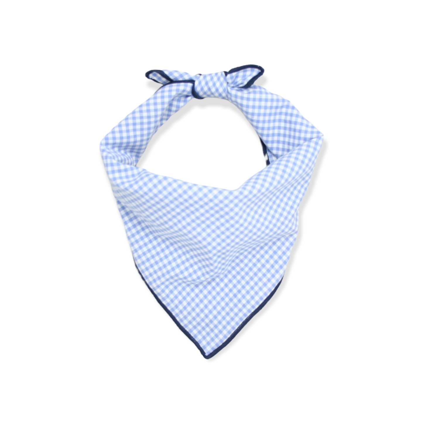 Light Blue Gingham Dog Bandana