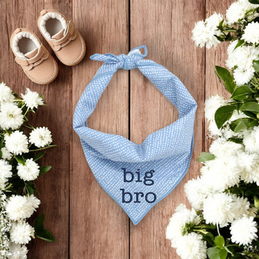 Big Bro DOG BANDANA | LIGHT BLUE DITSY DOTS
