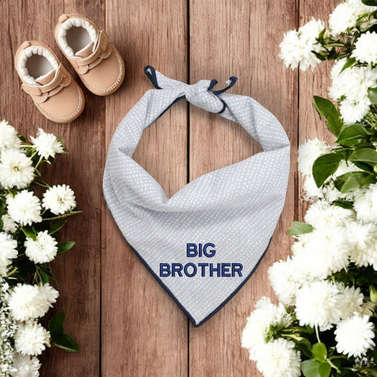 BIG BROTHER DOG BANDANA | LIGHT GRAY DITSY DOTS