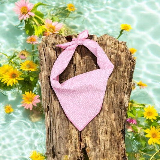Light Pink Ditsy Dots Dog Bandana