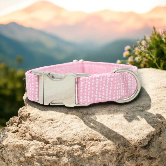 Light Pink Dog Collar Ditsy Dots