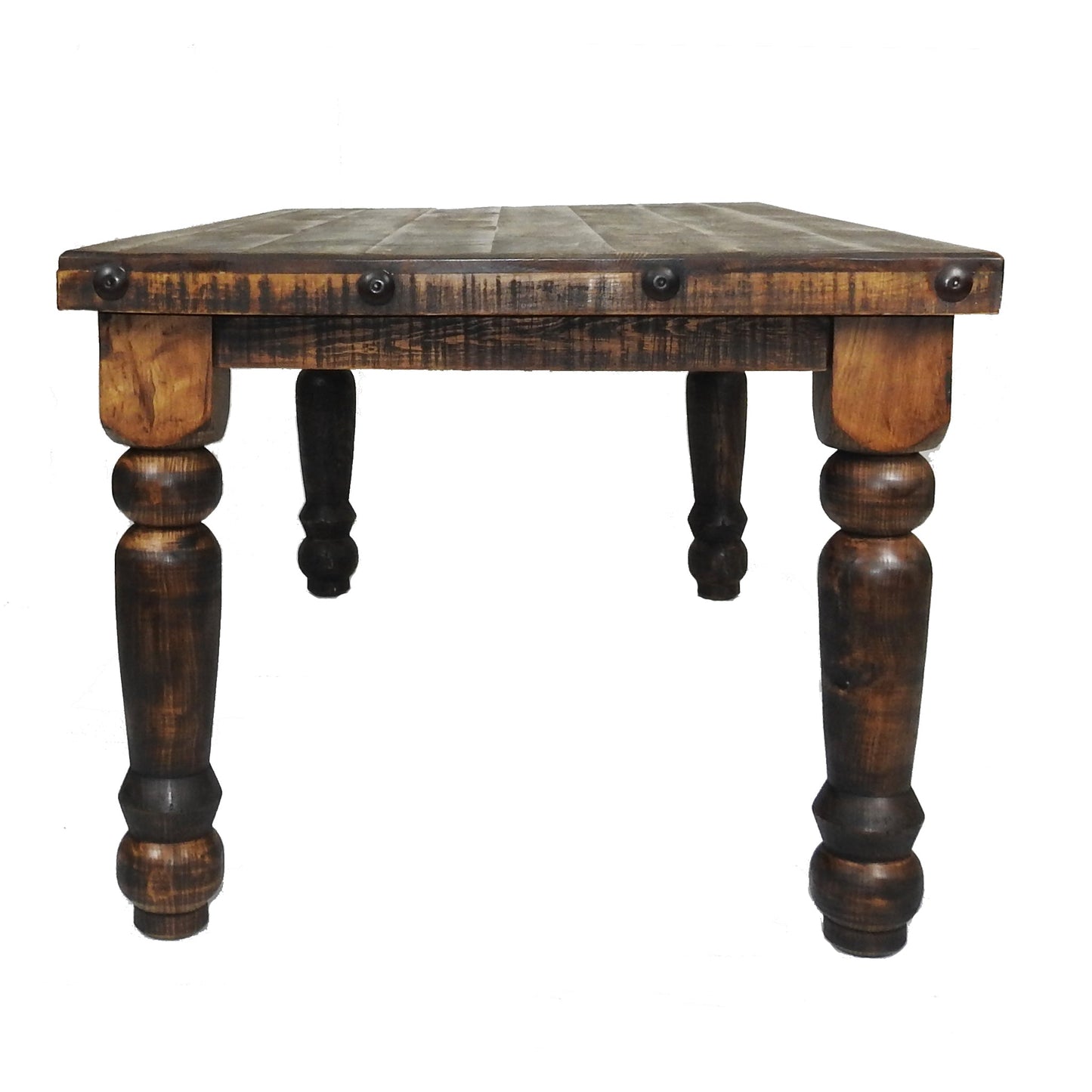 Oasis 6' Rustic Dining Table and 6 Oasis Rustic Chair (Wood Seat)