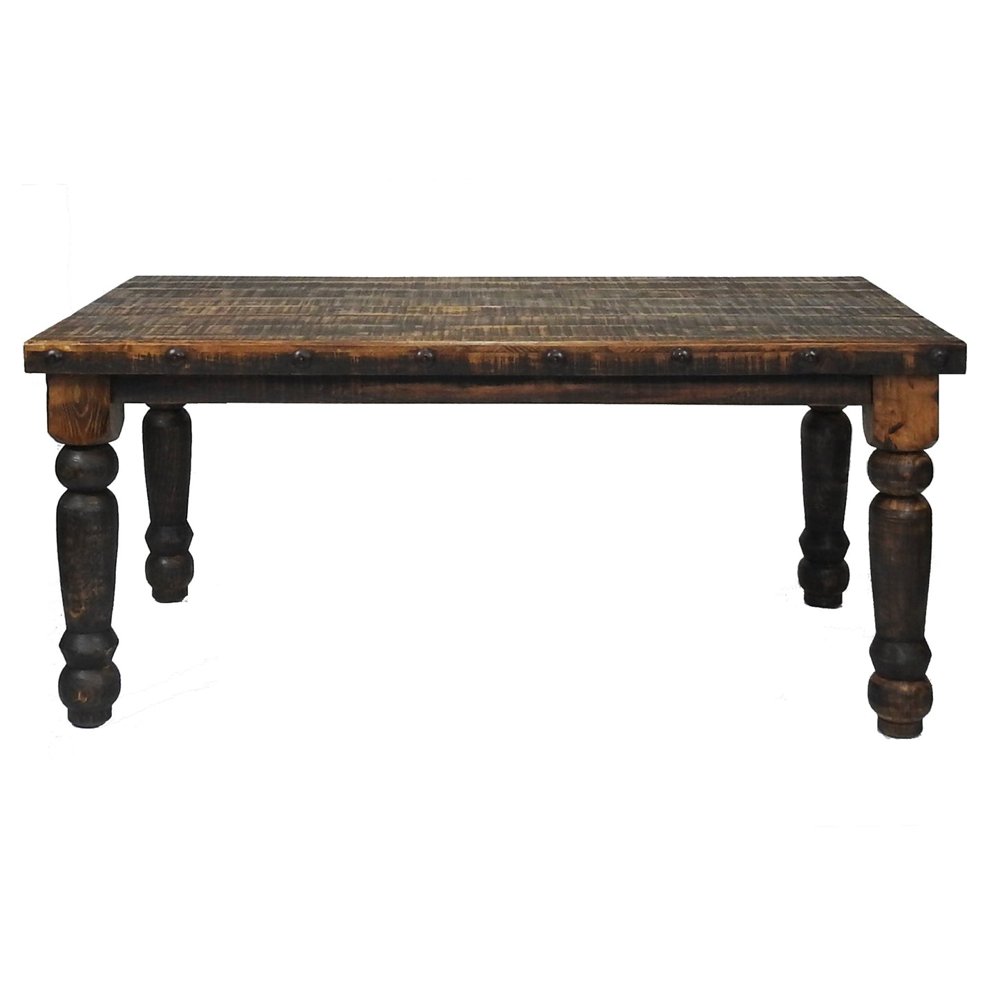 Oasis 6' Rustic Dining Table and 6 Oasis Rustic Chair (Wood Seat)