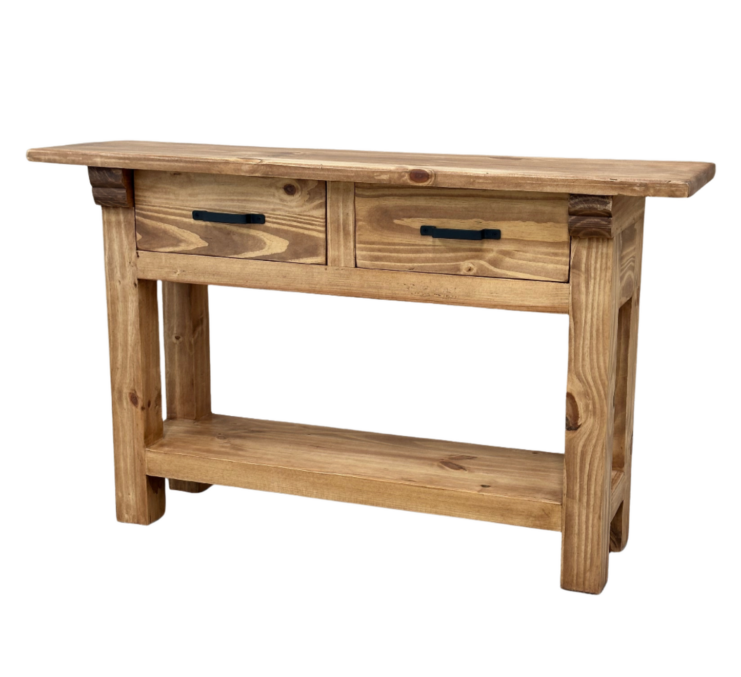 Rustic Sofa Table in Medium Wax