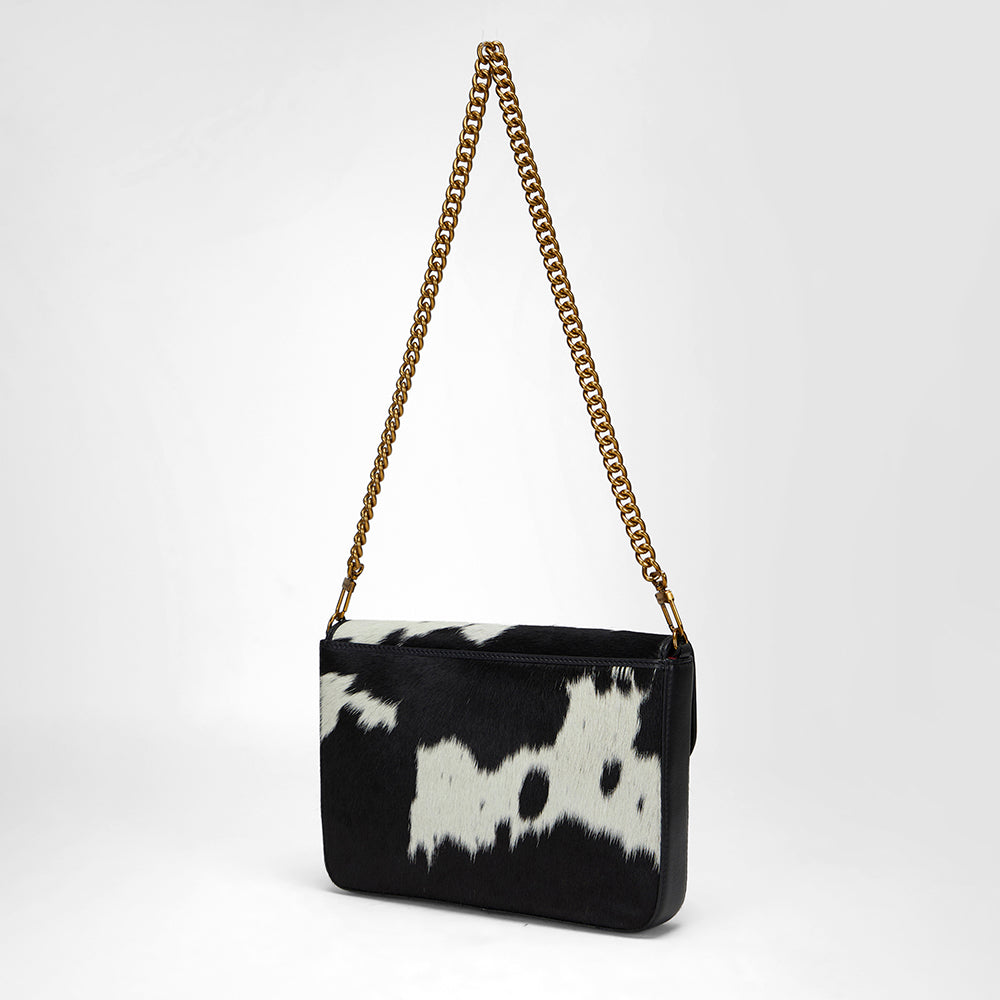 Loyal West LW ON THE GO MEDIUM CHAIN BAG IN COWHIDE AND  CALFSKIN