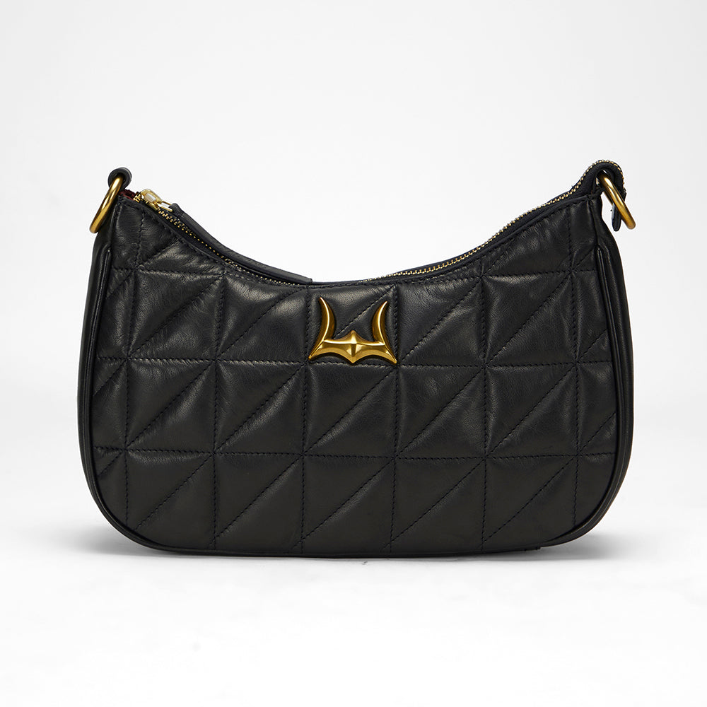 Loyal West JOE QUILTED NAPPA LEATHER BAG-BLACK