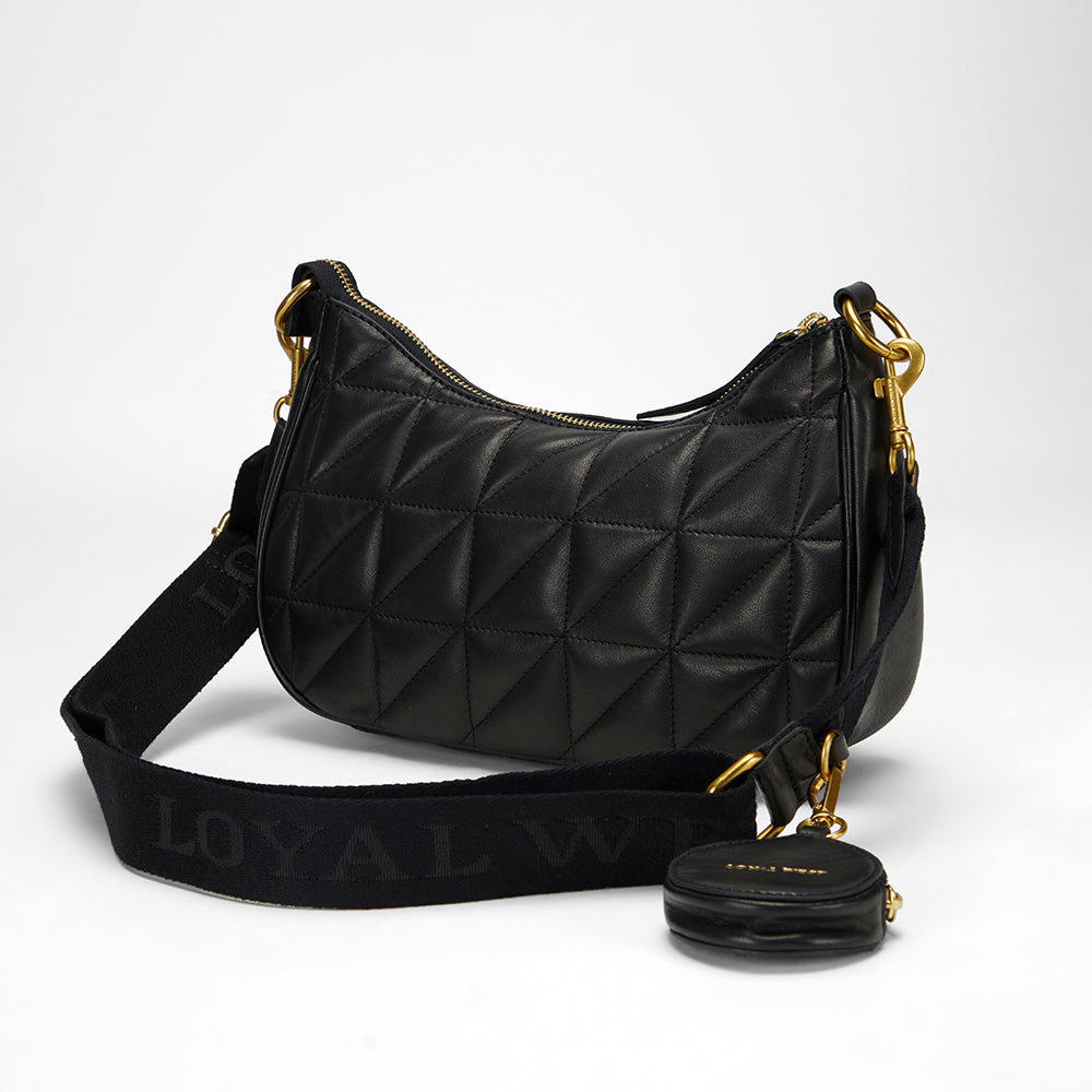 Loyal West JOE QUILTED NAPPA LEATHER BAG-BLACK
