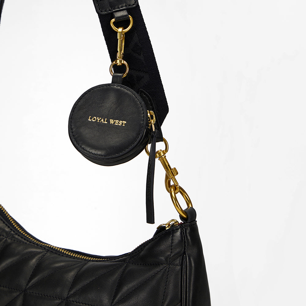 Loyal West JOE QUILTED NAPPA LEATHER BAG-BLACK
