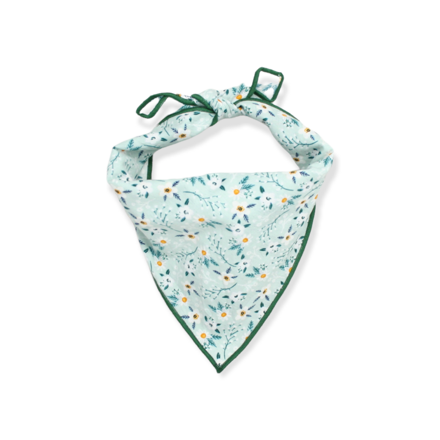 Mint Daisy Floral Dog Bandana