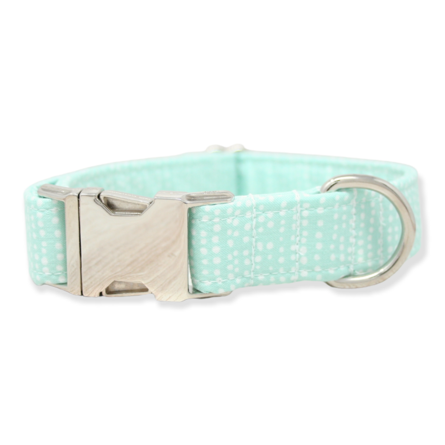Mint Dog Collar Ditsy Dots